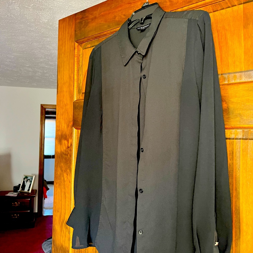 Rock & Republic Sheer Black Blouse